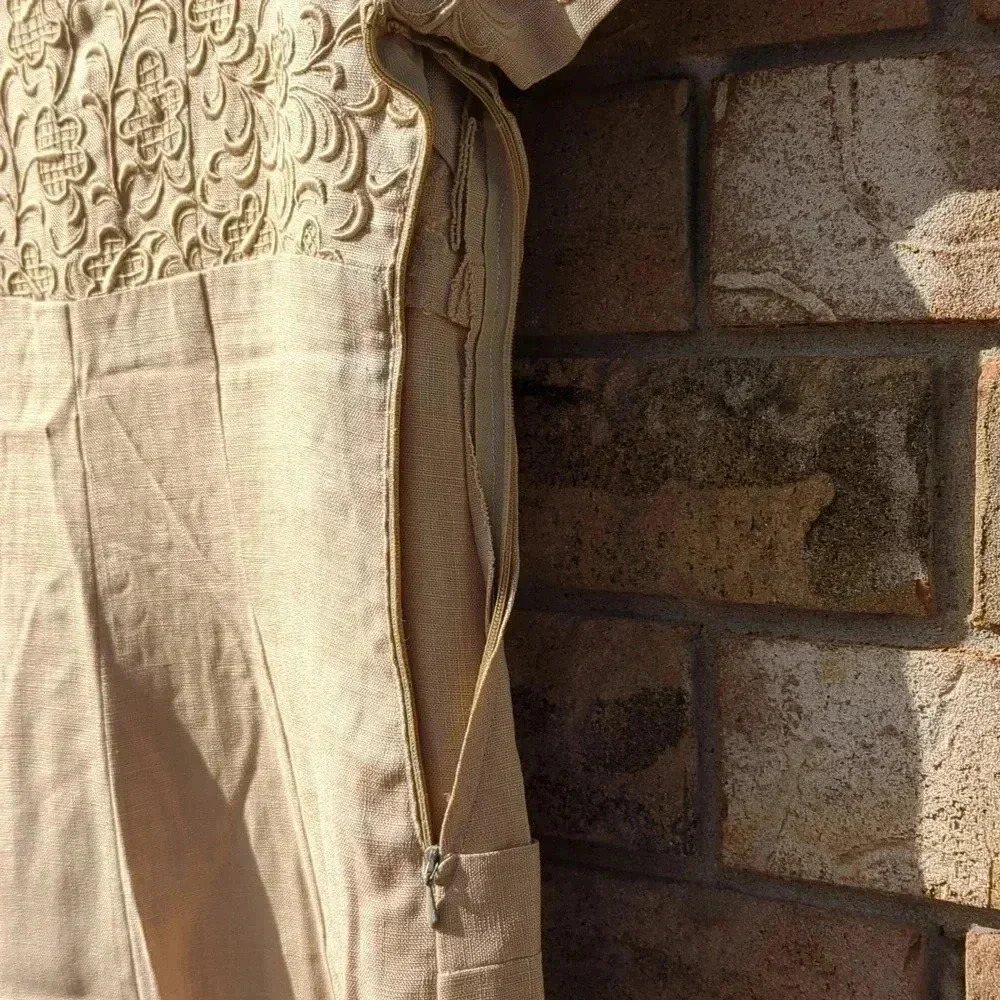 1950's Linen Dress - Picture 6 of 12